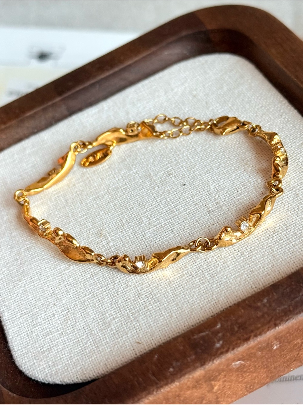 18K Gold Plated Stainless Steel Wave Bracelet